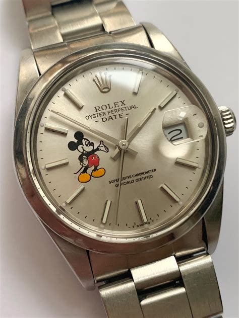 rolex stahl mit mickey mouse ziffernblatt|Rolex mit Mickey Mouse.